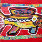 Afbeelding in lijst, Maya Wildevuur, Vis klein 5, 1996